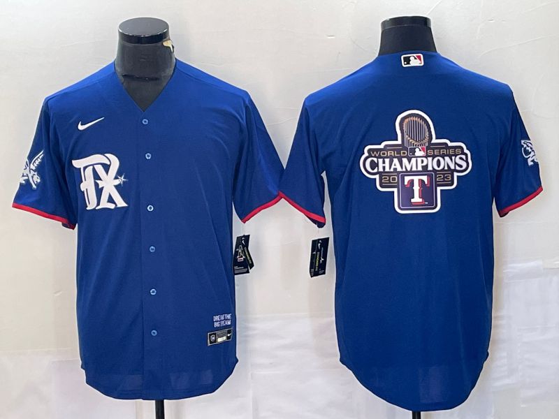 Men Texas Rangers Blank Blue Game Nike 2023 MLB Jersey style 2